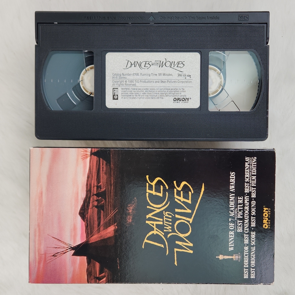 Dances with Wolves VHS 1990 Orion First Edition, Out of Print